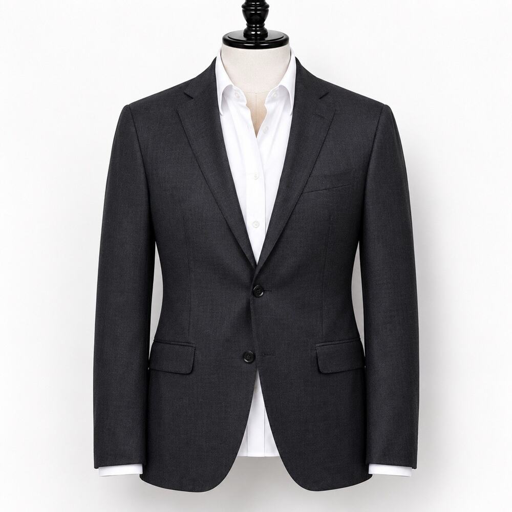 Vtg Peter Millar Wool Sport Coat Blazer Charcoal Grey Quiet Luxury 40R Canada